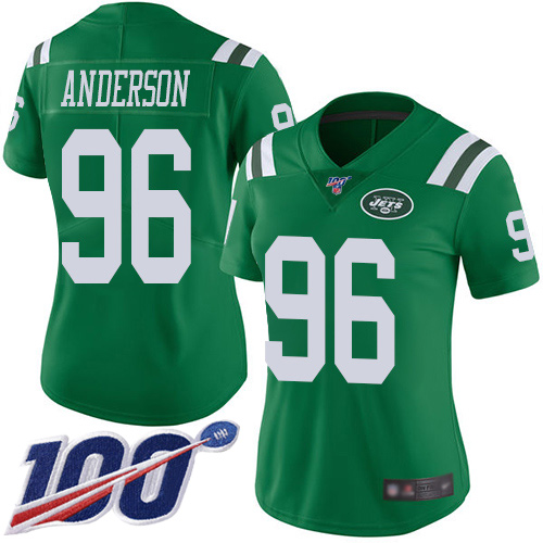 New York Jets Limited Green Women Henry Anderson Jersey NFL Football #96 100th Season Rush Vapor Untouchable